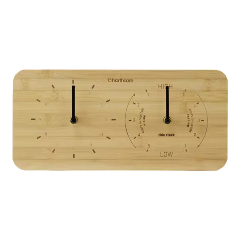 Northcore Wall Mounted Bamboo Time & Tide Clock (Landscape)