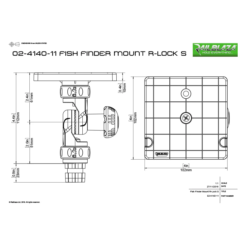 Railblaza Fish Finder Mount R-Lock S - Image 3