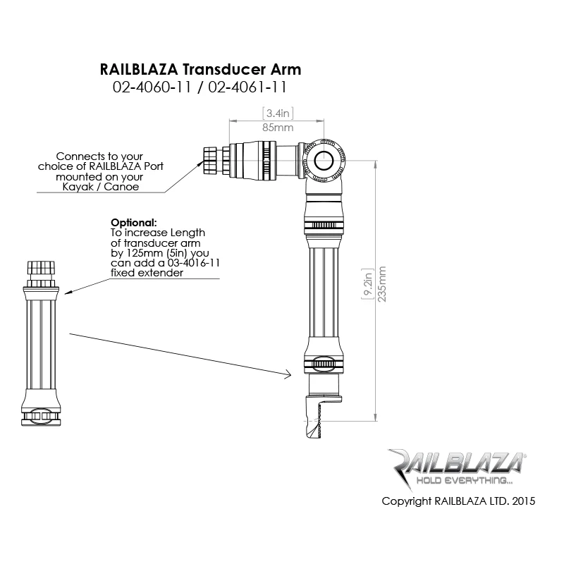 Railblaza Kayak/Canoe Sounder & Transducer Mount - Image 2