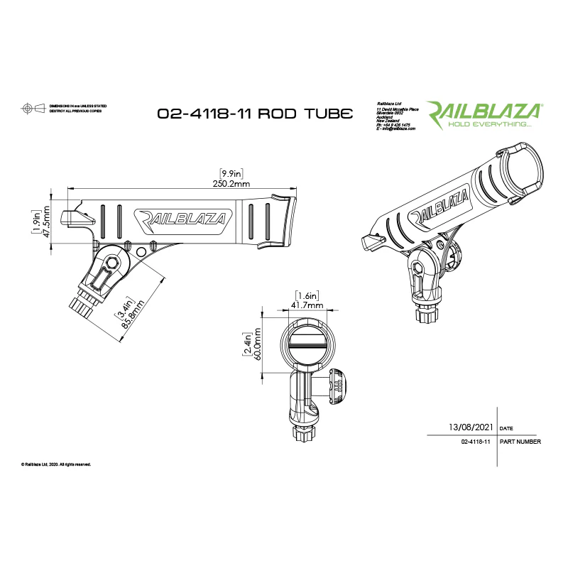 Railblaza Rod Tube StarPort HD Kit - Black - Image 2